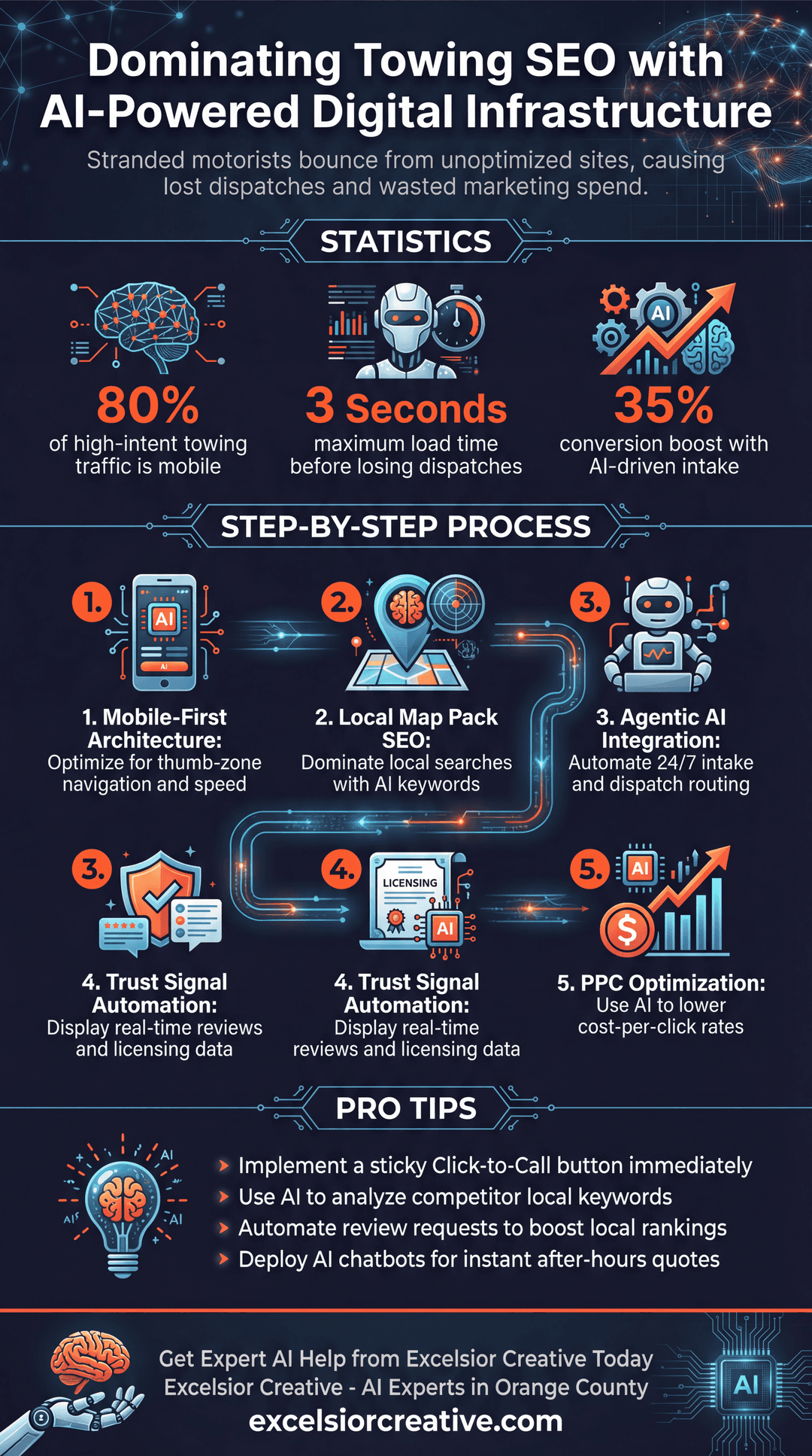 Towing Service Infographic | Excelsior Creative